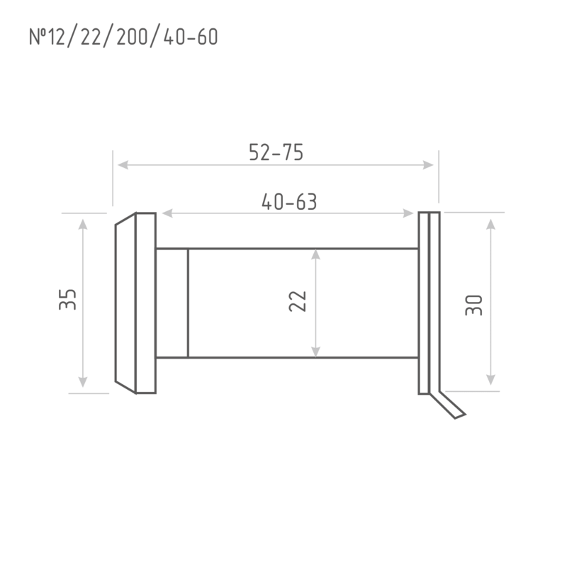 Схема Дверной глазок со шторкой №12 /22/200/40-60 цвет Золото Нора-М