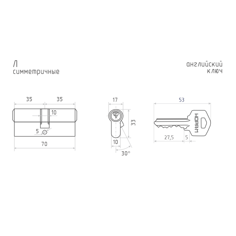 Схема Цилиндр Л цвет Золото Нора-М