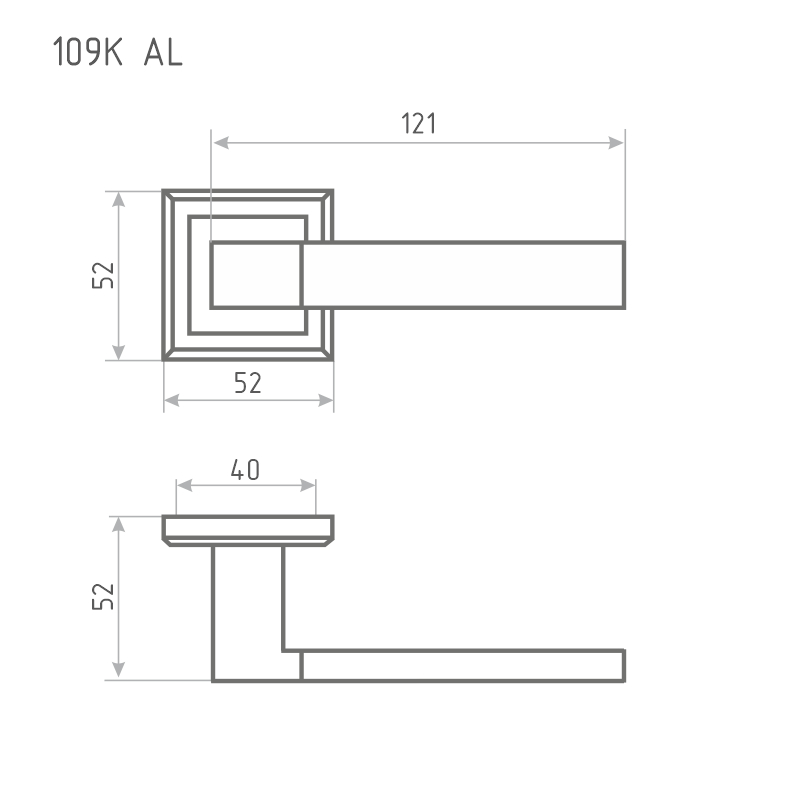 Схема Ручка дверная 109К AL цвет Белый Нора-М