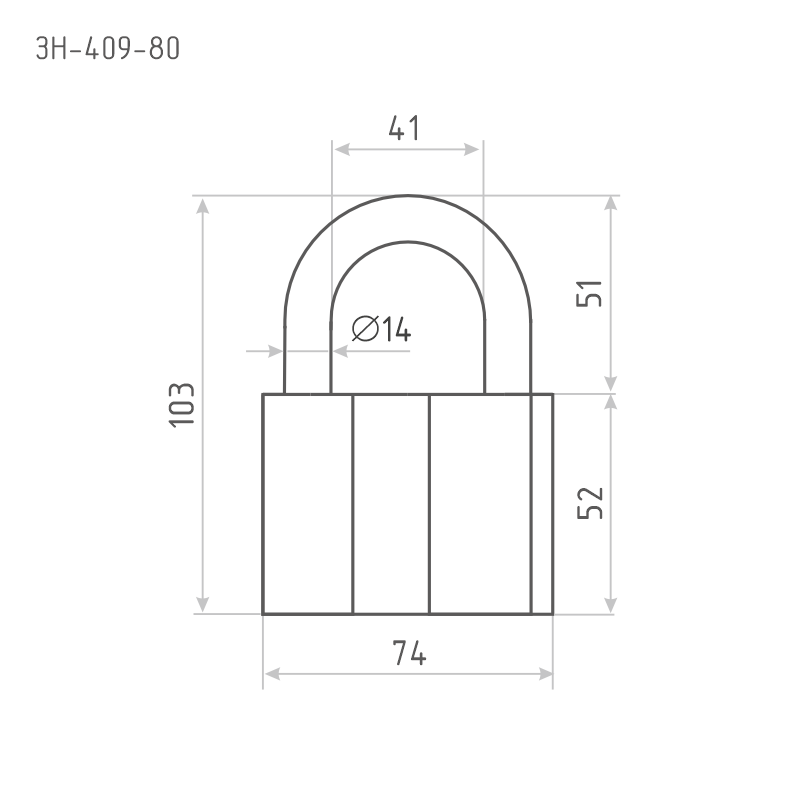 Схема Замок навесной ЗН-409 цвет Серый Нора-М