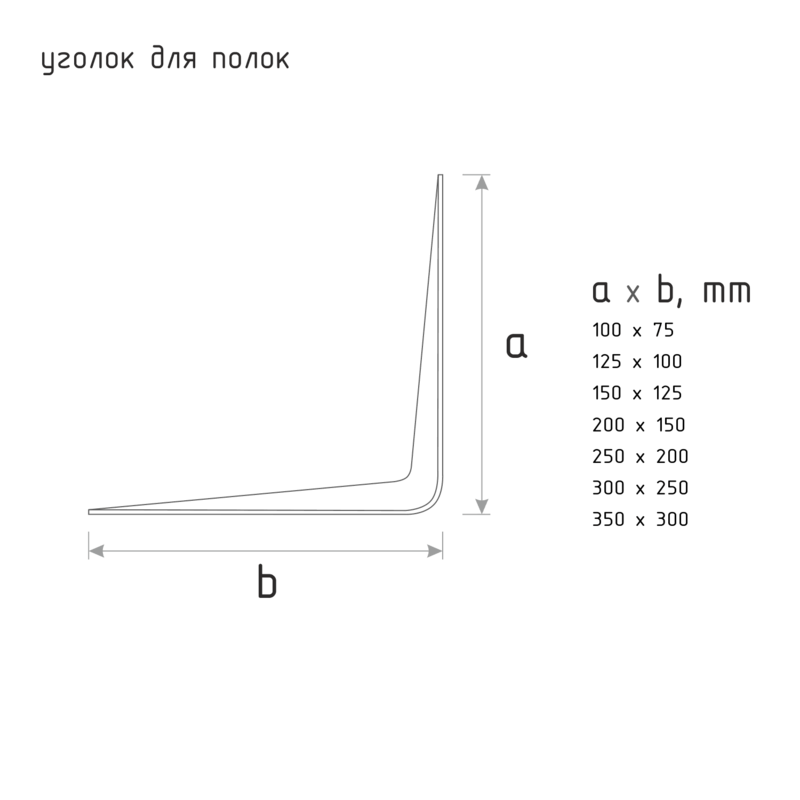 Схема Уголок для полок 300*250 мм цвет Белый Нора-М