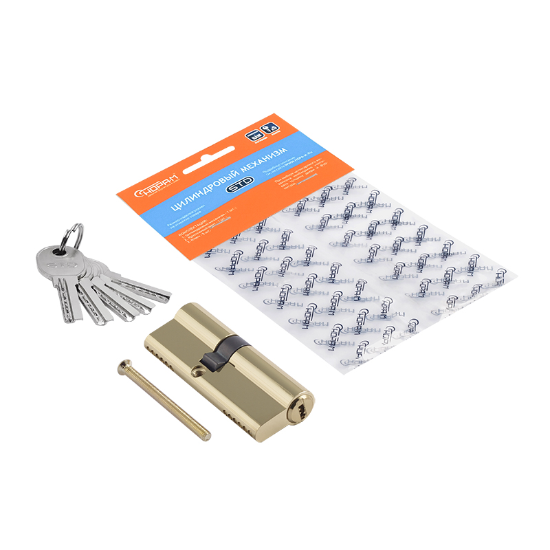 Комплектация и упаковка Цилиндр STD Al ЛП цвет Золото Нора-М