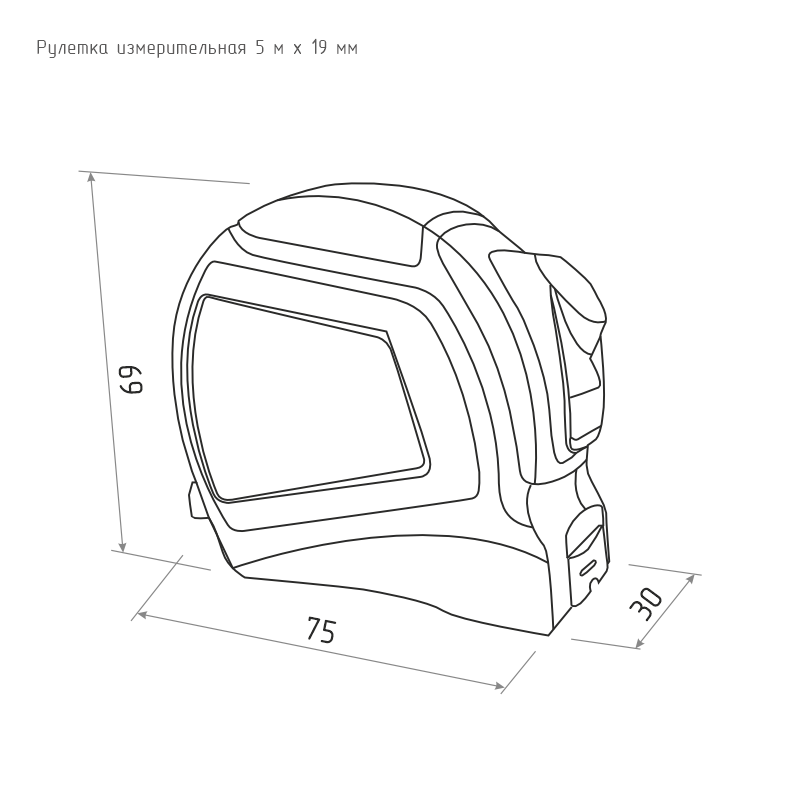 Схема Рулетка измерительная  Нора-М ударопрочная 5 м х 19 мм цвет Оранжевый Нора-М