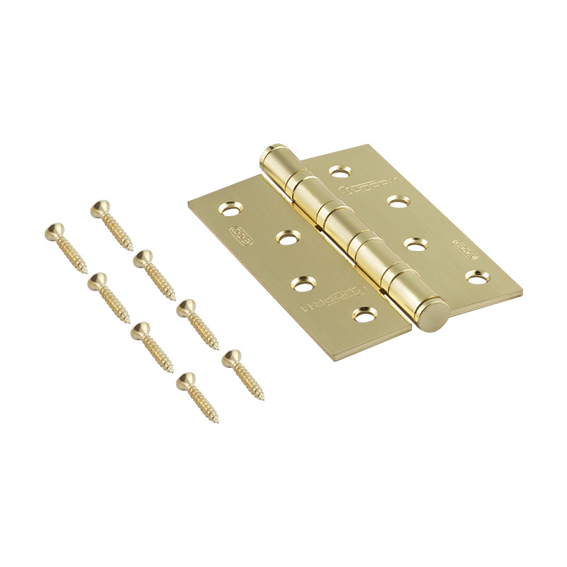 Комплектация и упаковка Петля универсальная 4"-4ВВ STD (100*70*2,5) без колп. цвет Матовое золото Нора-М