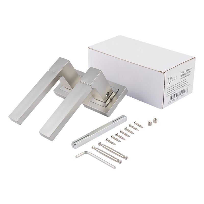 Комплектация и упаковка Ручка дверная ISPARUS П109К цвет Матовый никель Нора-М