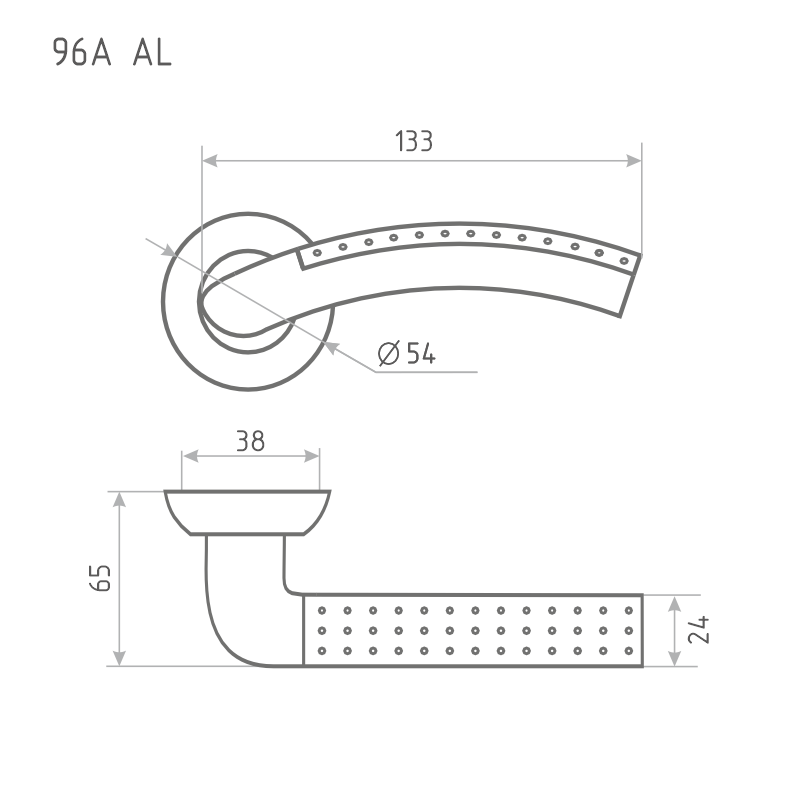 Схема Ручка дверная 96А AL цвет Графит Нора-М