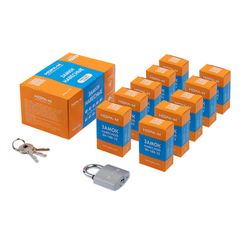 Комплектация и упаковка Замок навесной МК-1010 мастер ключ цвет Серебро Нора-М