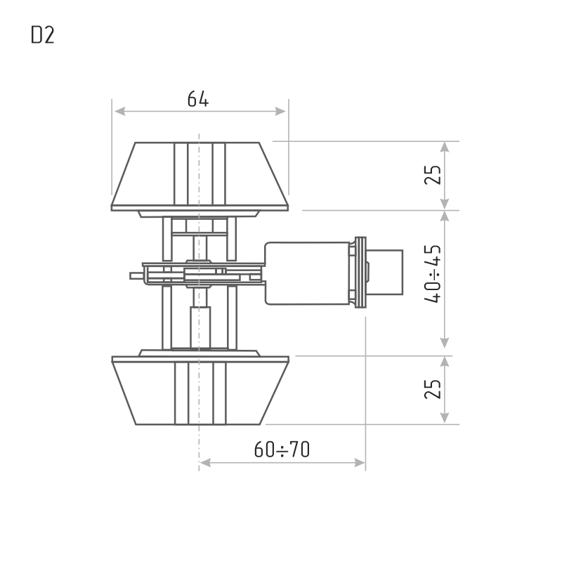 Схема Замок врезной D2 цвет Золото Нора-М