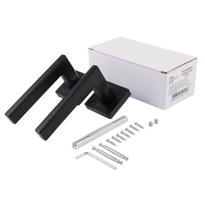 Комплектация и упаковка Ручка дверная ISPARUS П108К цвет Черный Нора-М