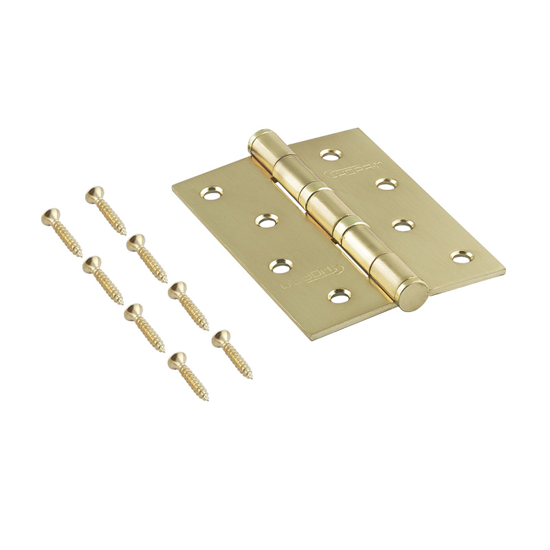 Комплектация и упаковка Петля универсальная 4"-2ВВ (100*75*2,5) без колп. цвет Матовое золото Нора-М